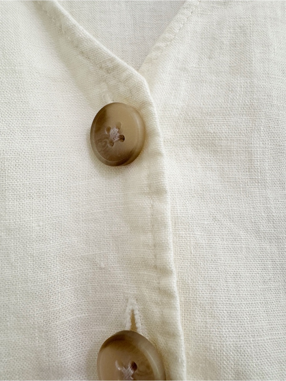 Madewell Cream Button-Front Ruffle Sleeve Tank - Picture 6 of 9